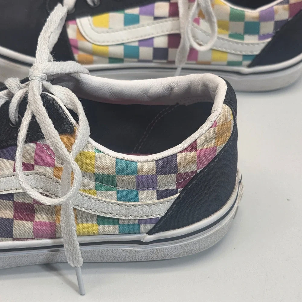 Vans‎ Old Skool Rainbow Checkerboard Black Sneakers Skate US Missy 6.0 500714
